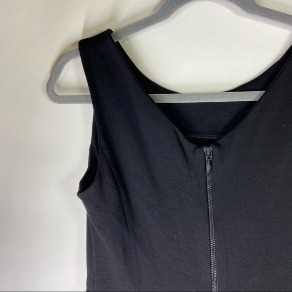 Banana Republic Size 4 Black Sleeveless Ponte Thick Stretch Knit Peplum Dress - Picture 6 of 8